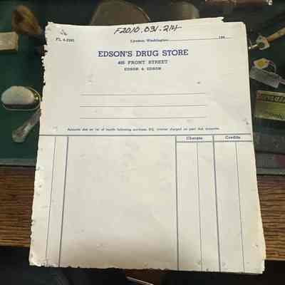 Edson’s drug store receipt slips
