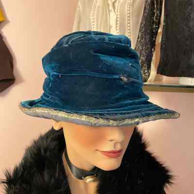 Blue velvet hat