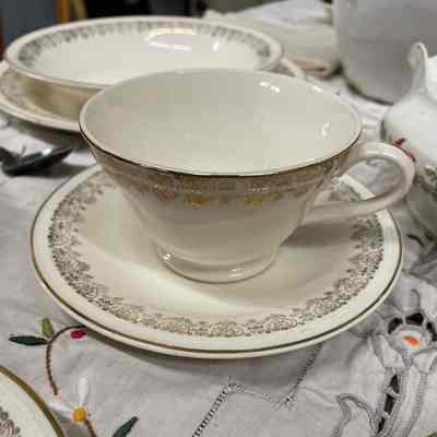 Gold & white teacup