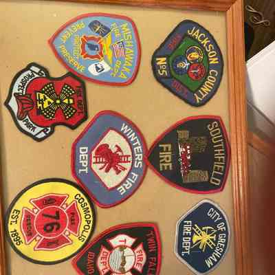 Nine Fire Department Badges