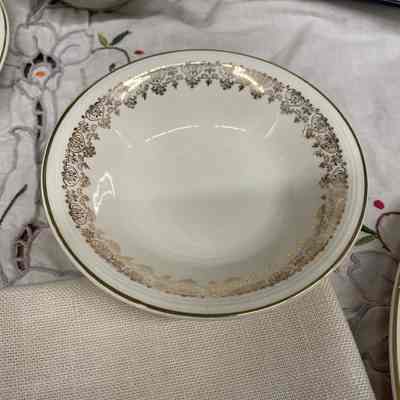 Gold & white small bowl