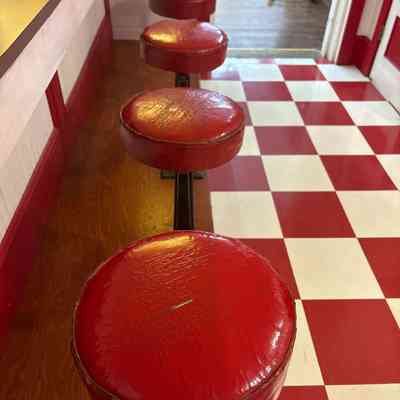 Four Red Stools