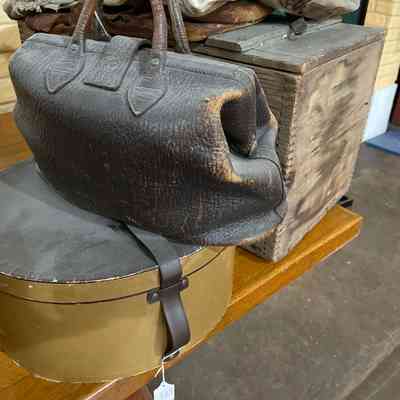 Crate, Hat Box, Leather Bag