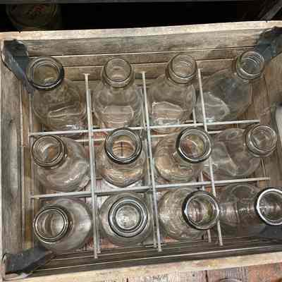 12 Plain Milk Bottles, 1 Quart