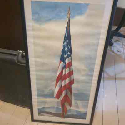 U.S. Flag Framed Painting