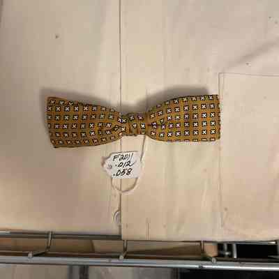 Yellow patterned bow tie