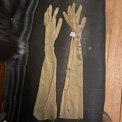 Long brown gloves
