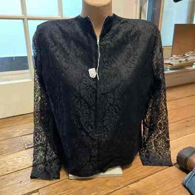 Black lace blouse, zips down