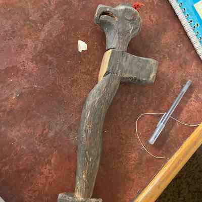 Carved Eagle Totem w/Broken Front Piece