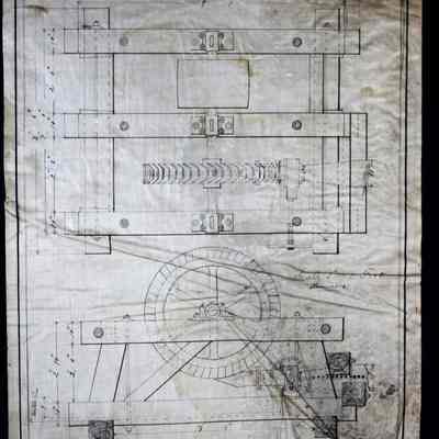 Preliminary drawing of 4 1/2 foot water wheel