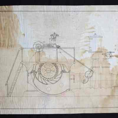 Assembled waterwheel with governor and valves