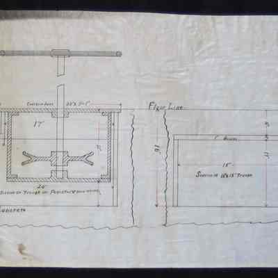 Section of Trough at Pedestal & Hand Wheel