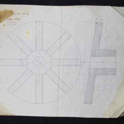 Pattern No. 12 Slanted wheel hub and spokes