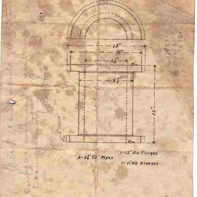 Part with cast iron pipes and flanges