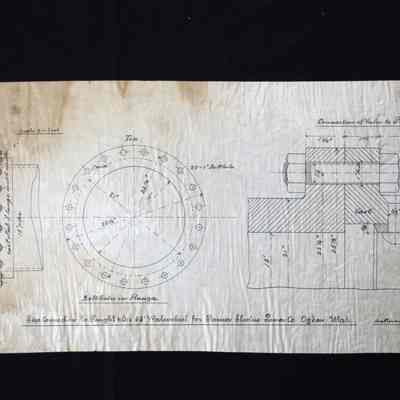 Pipe Connection to Knight & Company's 58" Waterwheel for Pioneer Electric Power Co.