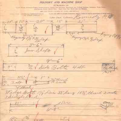 Set of 3 R.B. drawings for the Kennedy Mine and Milling Company