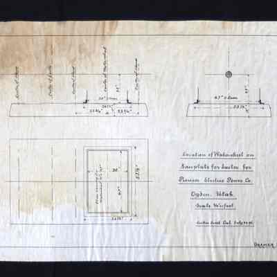 Location of Waterwheel on Baseplate for Exiter for Pioneer Electric Power Co.