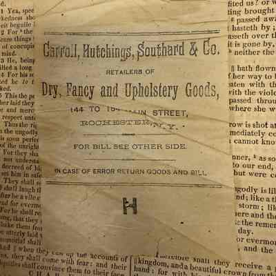 Receipt in the pages of the Bible