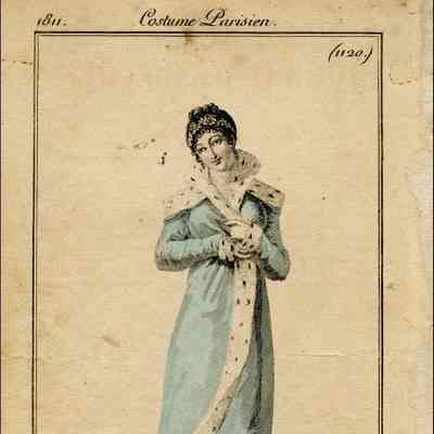 Long Pale Blue Pelisse Trimmed with Ermine