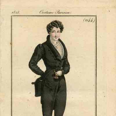 Man in Black Formal Dress, Button Pantaloons