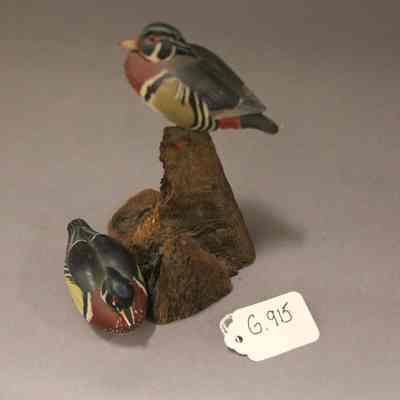 Miniature Hooded Merganser carving