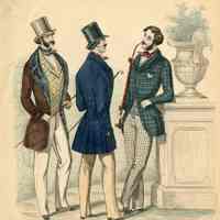 3 Men on Garden Walk, Green Checked Coat