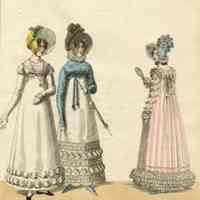 3 Ladies, Blue Spencer, Pink Striped Dress