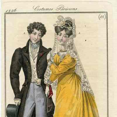 Couple, Yellow Dress, Frock Coat