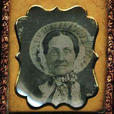 Lady's Head, Cap and Drawn Bonnet.