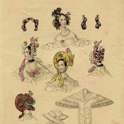 4 Busts, Pelerine, A Bonnet and 3 Hair Pieces