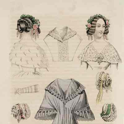 F/B of Coiffure, Blue Mantle, Bonnet and Caps