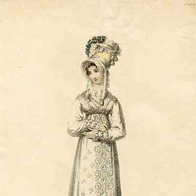 Brighton Walking Dress, Tall Bonnet
