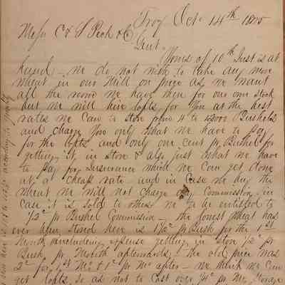 Letter to C& S Peck Co., Brockport