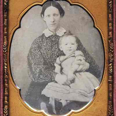 Mother in Delaine Dress, Child