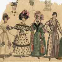 3 Women, Man in Floral Robe, Heads