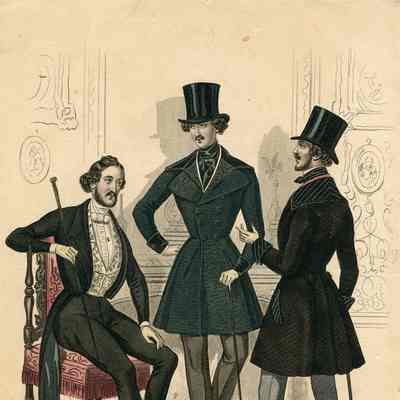 3 Men in Parlor, Quilted Collar