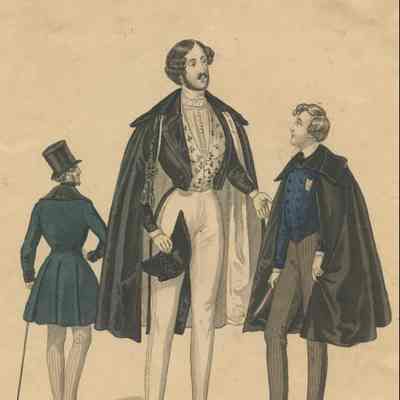 Man in Opera Dress with Son and Bystander