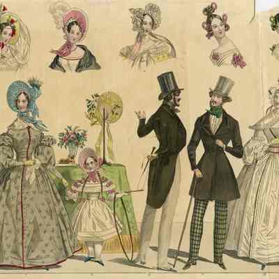 2 Men, 2 Ladies in a Hat Shop, Plus Heads