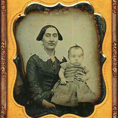 Lady with Child, Braid - Trimmed Dress