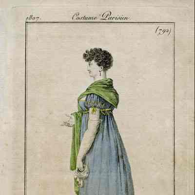 Blue Dress, Short Curly Coiffure