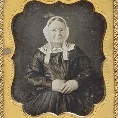 Old Lady with Glasses and Crocheted Collar