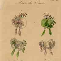 6 Torsos, One in Striped Dress With Parasol