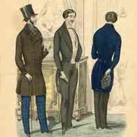 3 Men in Vestiblue, One in Blue Tailcoat