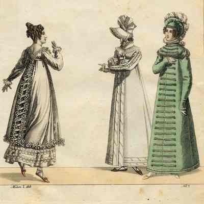3 Ladies, 2 Pelisses and an Evening Dress
