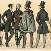 5 Men and a Boy in Various Coats, Including a Hooded Cape
