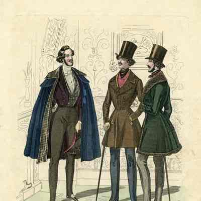 3 Men in a Parlor, Coats and Cape