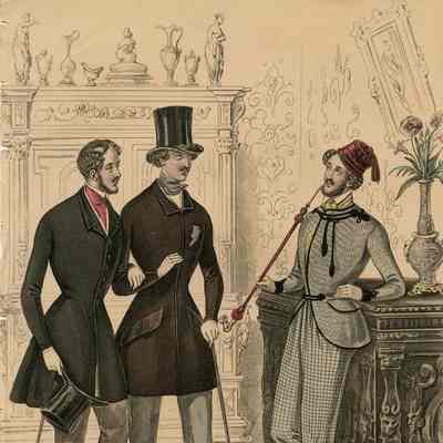 3 Men in Library, One Long Red Pipe