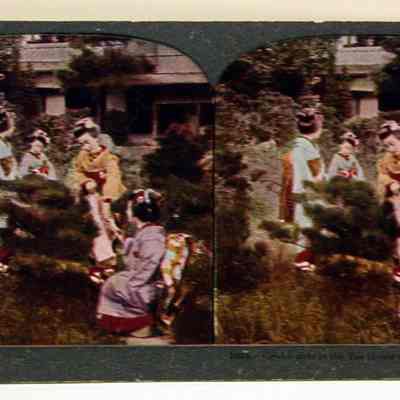 1038 Geisha girls in the Tea House Garden, Kioto, Japan