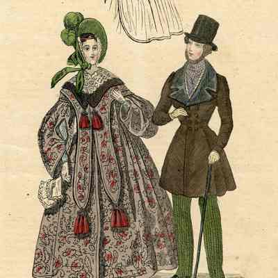 Man and Lady, Mauve Coat