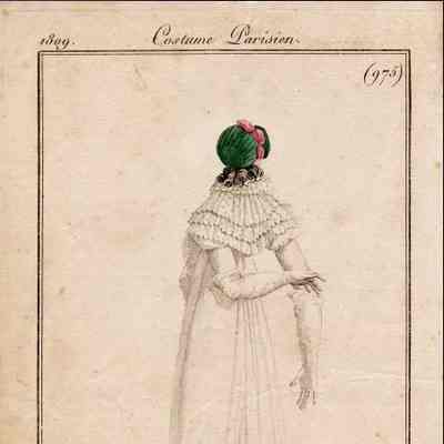 White, Fancy Fichu, Green Bonnet